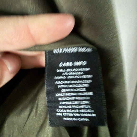 Olive Green Faux Leather Jacket - Picture 5 of 6